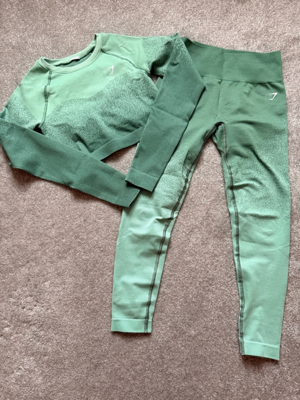 Gymshark women’s Green Seamless Leggings & top - matching set